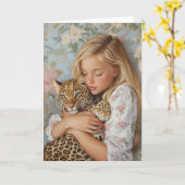 Tender Embrace met luipaard Kaart (Gele Bloem)