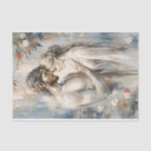 Tender Embrace Romance in Misty Blues Decoupage Tissuepapier (Voorkant)