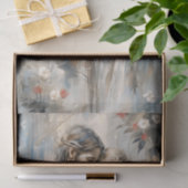 Tender Embrace Romance in Misty Blues Decoupage Tissuepapier (Geschenk)