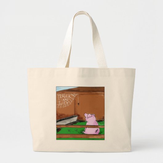 Tender en Juicy Charlotte's Web Cartoon Grote Tote Bag (Voorkant)