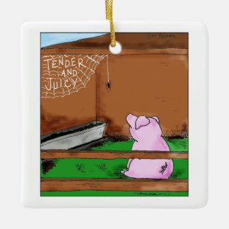 Tender en Juicy Charlotte's Web Cartoon Keramisch Ornament