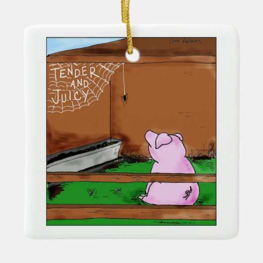Tender en Juicy Charlotte's Web Cartoon Keramisch Ornament (Voorkant)