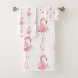 Tender Flamingo Serie Design 2 Badhanddoekenset Bad Handdoek