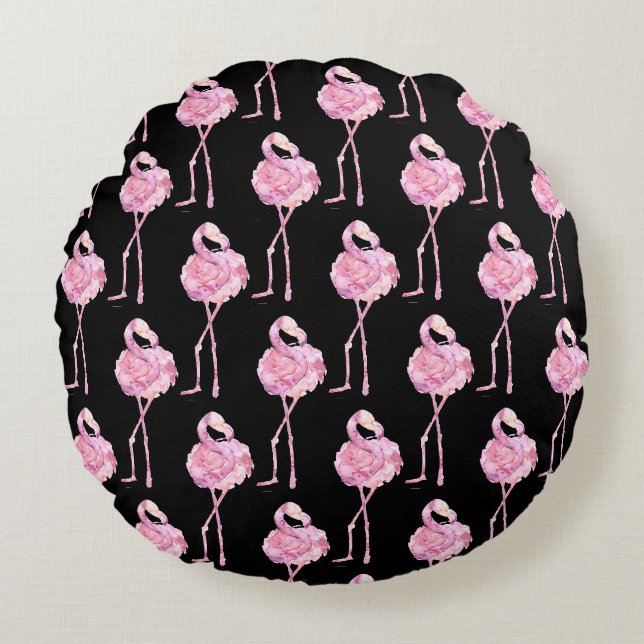 Tender Flamingo Serie Design 3 Ronde Kussen (Voorkant)