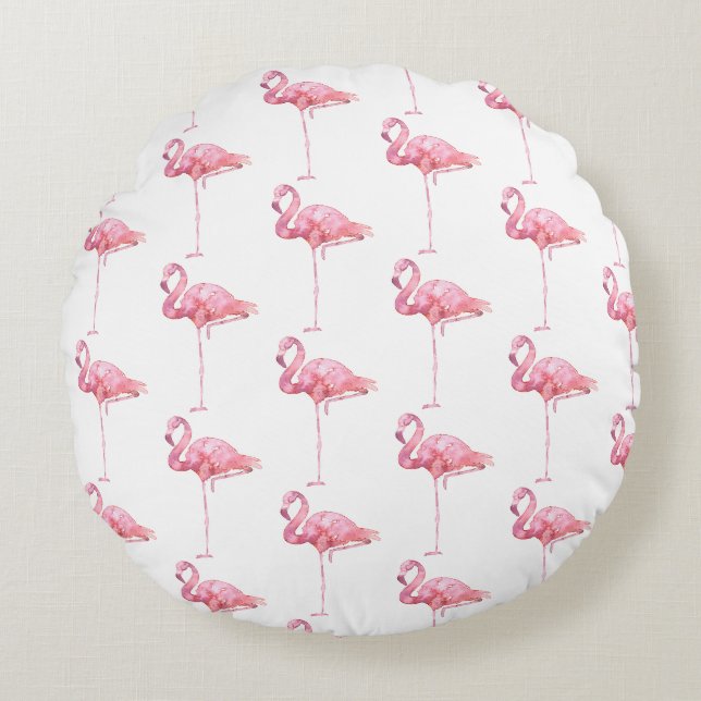 Tender Flamingo Serie Ontwerp 1  Rond Kussen (Voorkant)