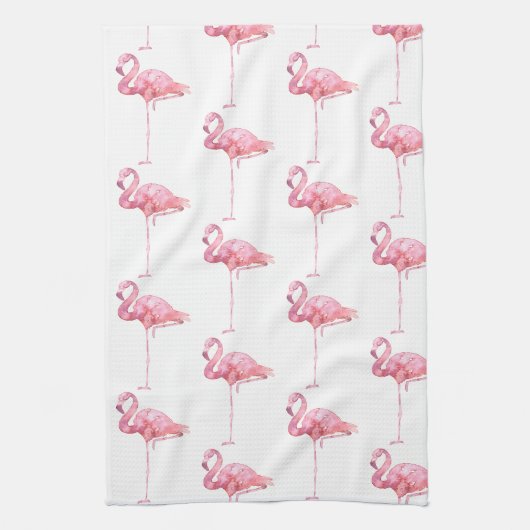 Tender Flamingo Serie Ontwerp 1 Theedoek (Verticaal)