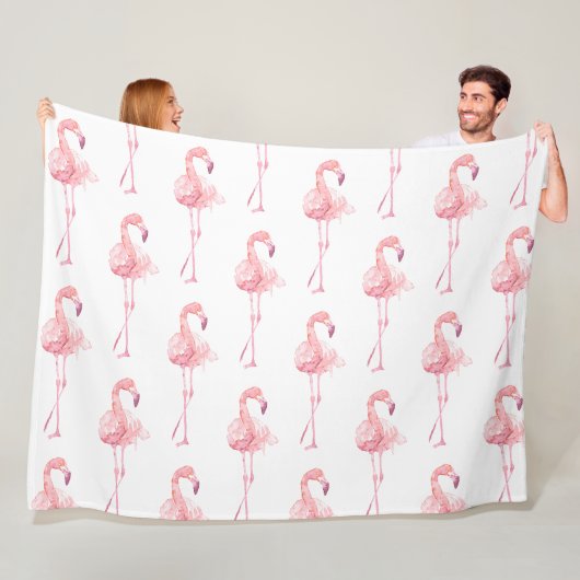 Tender Flamingo Serie Ontwerp 2 Fleece Deken (In situ)
