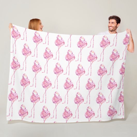 Tender Flamingo Serie Ontwerp 3 Fleece Deken (In situ)