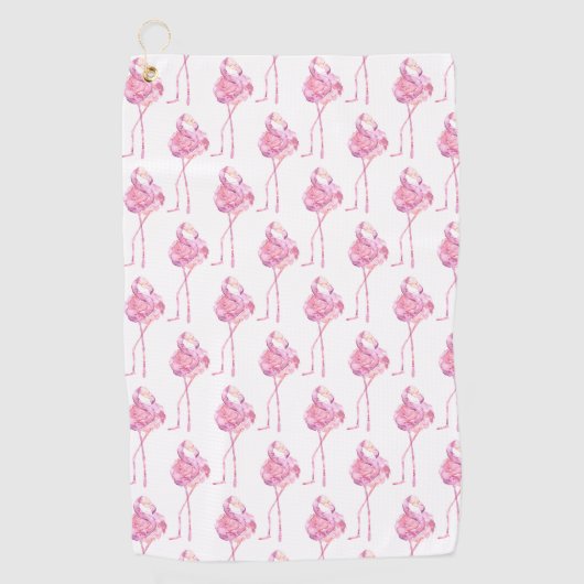 Tender Flamingo Serie Ontwerp 3 Golfhanddoek (Voorkant)