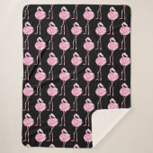 Tender Flamingo Series Design 3 Fleece Blanket Sherpa Deken (Voorkant)