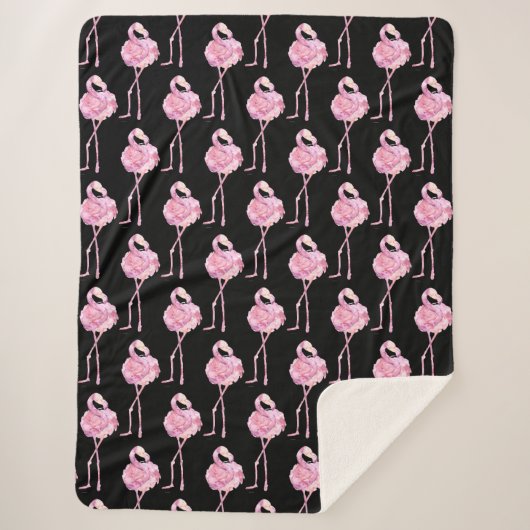 Tender Flamingo Series Design 3 Fleece Blanket Sherpa Deken (Voorkant)