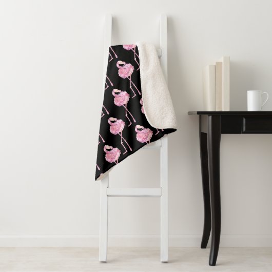 Tender Flamingo Series Design 3 Fleece Blanket Sherpa Deken (In situ)