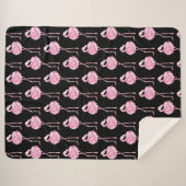 Tender Flamingo Series Design 3 Fleece Blanket Sherpa Deken (Voorkant (horizontaal))