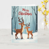 Tender Forest Creatures Kerstkaart Kaart (Gele Bloem)