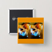 Tender Ginger Cat Pin/Button Vierkante Button 5,1 Cm (Voorkant /achterkant)