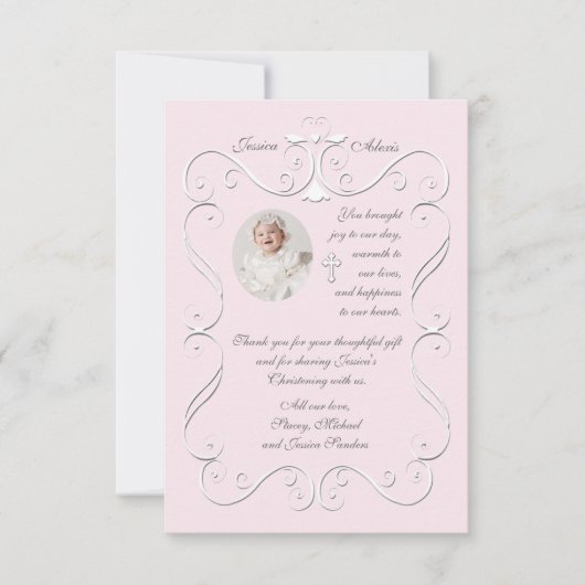 Tender Heart Pink Religieuze Foto Hartelijk dank Bedankkaart (Voorkant)