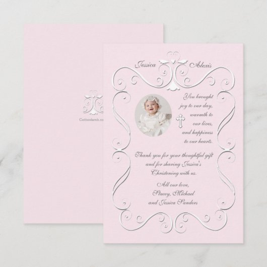 Tender Heart Pink Religieuze Foto Hartelijk dank Bedankkaart (Voorkant / Achterkant)