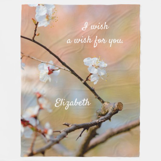 Tender Japanse Abrikozenbloesems Fleece Deken (Voorkant)
