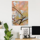 Tender Japanse Abrikozenbloesems Poster (Thuiskantoor)