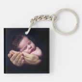Tender Love Daddy en Baby 2 Fotosjabloon Sleutelhanger (Achterkant)