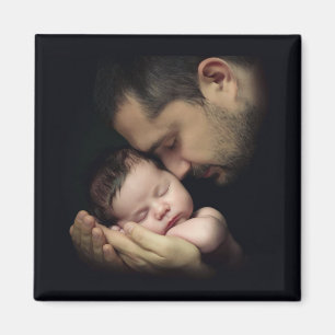 Tender Love Daddy en Baby Fotosjabloon Magneet
