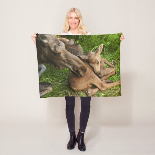 Tender Moeder Moose Fleece Deken (In situ)