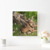 Tender Moeder Moose Vierkante Klok (Huis)