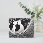 Tender Moment Wit & Zwart Silhouet Kus Briefkaart (Staand voorkant)