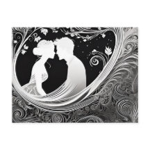 Tender Moment Wit & Zwart Silhouet Kus