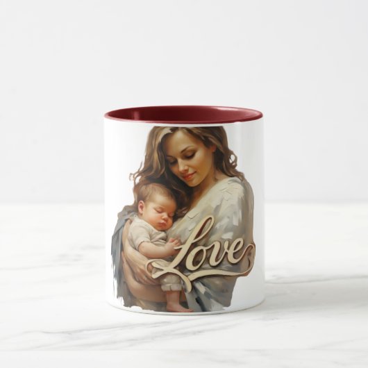 Tender Mother Baby Love Script Mok (Midden)