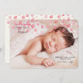 Tender Petals Foto geboorteaankondiging Feestdagenkaart (Voorkant / Achterkant)