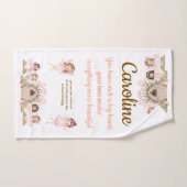 tender pink fairies salmon brown handdoek (Handdoek)