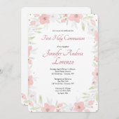 Tender Pink Floral uitnodiging (Voorkant / Achterkant)