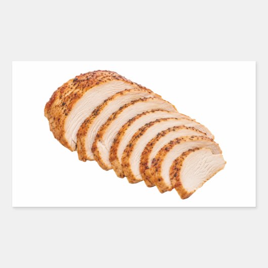 Tender Roast Turkey Slices Platter Rechthoekige Sticker (Voorkant)