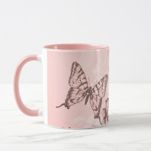Tender Roze Butterflies Mok (Links)