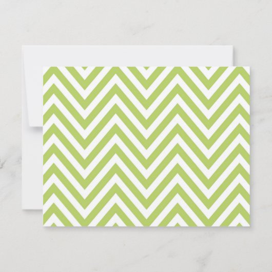 Tender schiet groene Chevron bruiloft RSVP Kaarten (Achterkant)