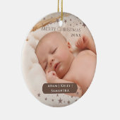 Tender Starry Kerstmis - Persoonlijke fotofeestdag Keramisch Ornament (Rechts)