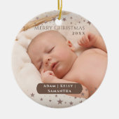 Tender Starry Kerstmis - Persoonlijke fotofeestdag Keramisch Ornament (Voorkant)