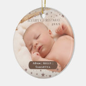 Tender Starry Kerstmis - Persoonlijke fotofeestdag Keramisch Ornament (Links)