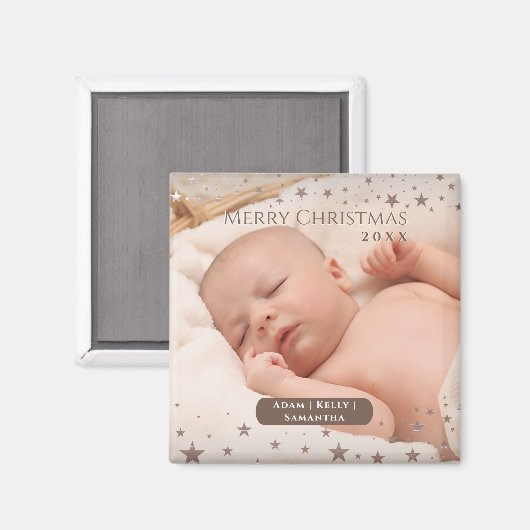 Tender Starry Kerstmis - Persoonlijke fotofeestdag Magneet (Voorkant / Achterkant)