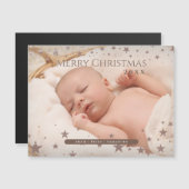 Tender Starry Kerstmis - Persoonlijke fotofeestdag Magnetische Uitnodiging (Voorkant / Achterkant)