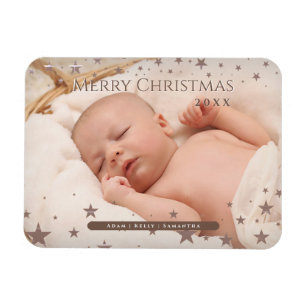 Tender Sterren Kerstmis Gepersonaliseerde Foto Vak Magneet