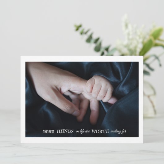 Tender Touch-fotogeboorteaankondiging Aankondiging (Staand voorkant)