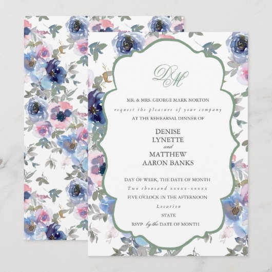 Tender Wedding Set Basil Groen Kaart (Voorkant / Achterkant)