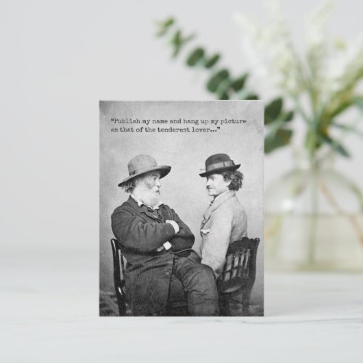 "Tenderest Lover" Walt Whitman en Peter Doyle Briefkaart (Staand voorkant)