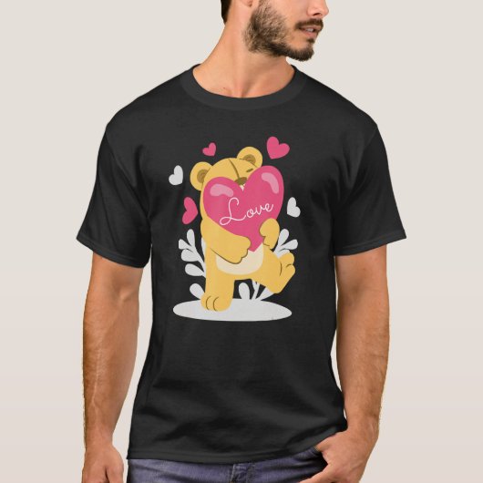 Tenderhearted Bear Valentines Day a Couple Matchin T-shirt (Voorkant)