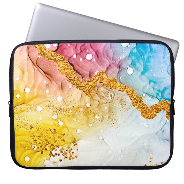 Tenderheid in pastelkleuren. Unieke creativiteit.  Laptop Sleeve (Voorkant)