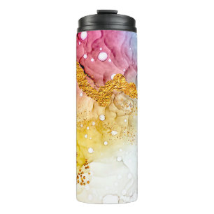 Tenderheid in pastelkleuren. Unieke creativiteit.  Thermosbeker
