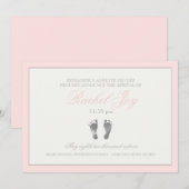 Tenderness Pink Geboorteaankondiging Aankondiging (Voorkant / Achterkant)