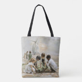 Tending Tomorrow: Kinderen in de tuin Canvas tas (Achterkant)
